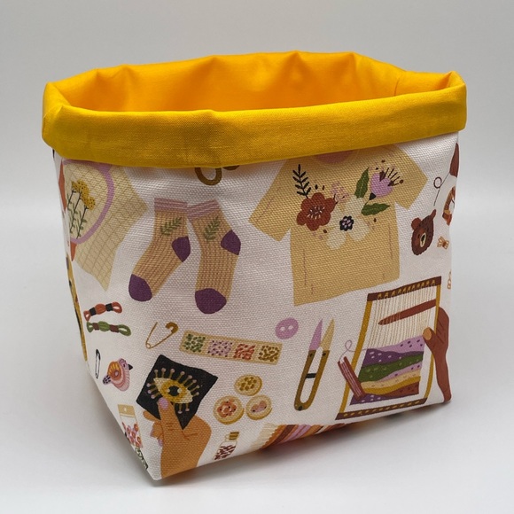 Hand Crafted Other - NEW Handmade Love Crafts Fabric Basket / Crafts Storage